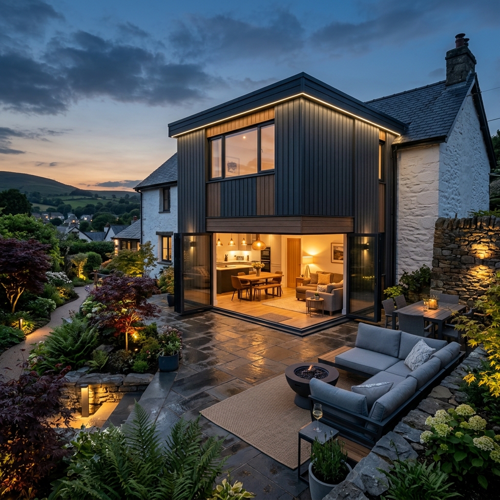 Extension cladding feature wall
